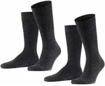 FALKE Herren Socken Swing 2er-Pack - Herren, Str&uuml;mpfe,Twopack, Uni, 39-46 Anthrazit