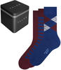 FALKE Herren Socken 3er Pack - Happy Box, Kurzsocken, Geschenkbox Blau/Rot 39-42