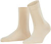 FALKE Damen Socken - Cotton Touch, Baumwolle, Bündchen, Logo, einfarbig, lang Beige