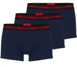 HUGO Herren Boxershorts, 3er Pack - TRUNK TRIPLET PLANET, Logo, Cotton Stretch Blau /