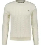 GANT Herren Stirckpullover - COTTON CABLE C-NECK, Zopfstrick, Rundhals, Baumwolle