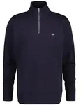 GANT Herren Sweatshirt - REGULAR SHIELD HALF ZIP SWEAT, Rei&szlig;verschluss-Kragen, Logo