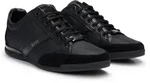 BOSS Herren Sneaker - Saturn Lowp, Turnschuh, Freizeit, Material-Mix mit Echtleder