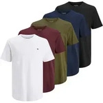 JACK&JONES Herren T-Shirt, 5er Pack - JPRBLABRODY TEE CREW NECK 5PK, Kurzarm,