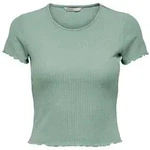 ONLY Damen T-Shirt - ONLEMMA SHORT TOP, Rundhals, Cropped, gerippt, einfarbig