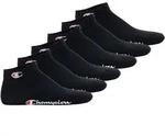 Champion Unisex Socken, 6er Pack - Quarter Socken, Basic, Logo Schwarz / EU 35-38