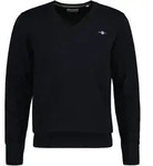 GANT Herren Pullover - CLASSIC COTTON V-NECK, Strickpullover, V-Ausschnitt, Baumwolle