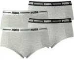 PUMA Damen Mini Shorts - Iconic, Soft Cotton Modal Stretch, 4er Pack Grau / XS