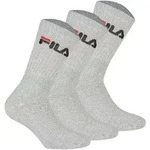 FILA Unisex Socken 3 Paar - Tennissocken, Crew Socks, Frottee, Sport, Logo 35-46 Grau