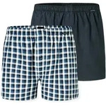 SCHIESSER Herren Web-Boxershorts, 2er Pack - Webware, Unterhose, Baumwolle Dunkelblau