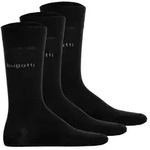 bugatti Herren Socken, 3er Pack - Socks Soft Cotton Uni Basic Schwarz / 39-42
