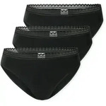SCHIESSER Damen Rio-Slips, 3er Pack - 3Pack Rio Slip, Stretch Cotton, uni Schwarz / S