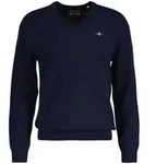 GANT Herren Strickpullover, V-Neck, Wolle - EXTRAFINE LAMBSWOOL V-NECK Blau /...