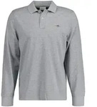 GANT Herren Poloshirt - REGULAR SHIELD LONGSLEEVE PIQUE RUGGER, Langarm, Logo Grau /