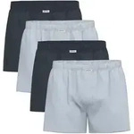 Seidensticker Herren Web-Boxershorts, 4er Pack - Boxer 4-Pack, Baumwolle, Logo Blau L