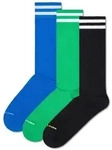 Happy Socks Unisex Socken, 3er Pack - Solid Crew Socks, Baumwolle, Streifen,