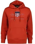 GANT Herren Hoodie - REGULAR ARCHIVE SHIELD HOODIE, Kapuzen-Sweatshirt, Logo Rot
