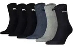 PUMA Unisex Sportsocken, 6 Paar - Short Crew Socks, Tennissocken, einfarbig