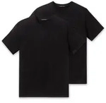 SCHIESSER Herren American T-Shirt 2er Pack - 1/2 Arm, Unterhemd, Rundhals Schwarz /