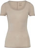 SCHIESSER Damen T-Shirt - Rundhals, Unterhemd, Personal Fit, Basic, Stretch Braun L