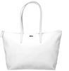 LACOSTE Damen Handtasche mit Reißverschluss - Zip Tote Bag, 30x35x14cm (BxHxT) Weiß