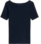 Marc O'Polo Damen T-Shirt - Slub-Jersey T-Shirt Shortsleeve, U-Boot-Ausschnitt,