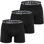JACK&JONES Herren Boxer Shorts, 3er Pack - SENSE TRUNKS, Baumwoll-Stretch Schwarz / M