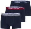 TOM TAILOR Herren Boxershorts, 3er Pack - Hip Pants, Buffer G4, Boxer Brief, Uni Navy