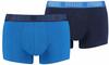 PUMA Herren Boxer Shorts, 2er Pack - Basic Trunks, Cotton Stretch, einfarbig Blau L