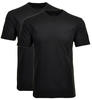 RAGMAN Herren T-Shirt 2er Pack - 1/2 Arm, Unterhemd, Rundhals Schwarz L