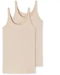 SCHIESSER Damen Tr&auml;gertop, 2er Pack - Single Jersey, Serie 95/5, uni Beige (Sand) /