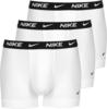 NIKE Herren Boxer Shorts, 3er Pack - Trunks, Logobund, Cotton Stretch Weiß L
