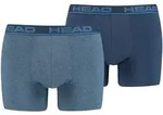 HEAD Herren Boxershort, 2er Pack - Basic, Baumwoll Stretch, einfarbig Blau (Blue