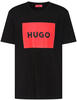 HUGO Herren T-Shirt - Dulive222, Rundhals, Kurzarm, Logo, Baumwolle Schwarz L