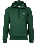 LACOSTE Herren Hoodie mit Kapuze - Sweatshirt, aufgerautes Fleece, Baumwoll-Mix Gr&uuml;n