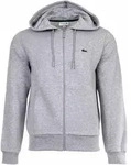 LACOSTE Herren Sweatjacke mit Kapuze - Zipper, aufgerautes Fleece Grau / L