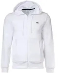 LACOSTE Herren Sweatjacke mit Kapuze - Zipper, aufgerautes Fleece Wei&szlig; / M