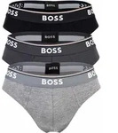 BOSS Herren Slips, 3er Pack - Briefs 3P Power, Cotton Stretch, Logo, einfarbig Grau /