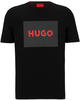 HUGO Herren T-Shirt - Dulive222, Rundhals, Kurzarm, Logo, Baumwolle Schwarz...
