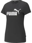 PUMA Damen T-Shirt - ESS+ Metallic Logo Tee, Rundhals, Kurzarm, uni Schwarz M