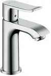 Waschtischmischer Hansgrohe Metris 100, Ausladung 89 mm, mit Zugstange, chrom -