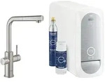 Sp&uuml;ltischmischer Grohe Blue Home Starter Kit, herausziehbarer L-Auslauf supersteel