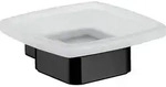 Seifenhalter emco loft, Glasteil satiniert, schwarz - 053013300