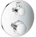 Unterputz-Wannenthermostat Grohe Grohtherm, Rosette &Oslash; 158 mm rund, chrom - 24077000