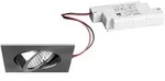 Brumberg LED Einbaustrahler, 230V, 6W, 3000K, 640 lm eckig, nickel, dimmbar - mit