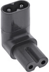 InLine&reg; Netzadapter IEC 60320 C8 / C7, oben/unten gewinkelt 2pol.
