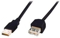 DIGITUS USB 2.0 Verl&auml;ngerungskabel Typ A -A St/Bu 1.8m schw