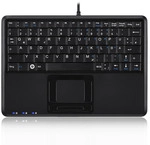 Perixx PERIBOARD-510 H PLUS ES, Mini USB-Tastatur, Touchpad, Hub, schwarz