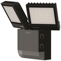 Theben LED-Strahler m theLeda S17-100 BK Bewegungsmelder f.Wandmontage 1020803
