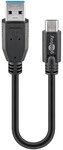 Goobay USB 3.2 Gen 1 Kabel, USB-A Stecker > USB-C Stecker (schwarz, 15cm)